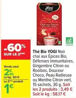 Carrefour Drive Yogi - the bio noir offre