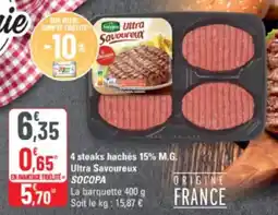 G20 4 steaks hachés 15% m.g. ultra savoureux socopa offre