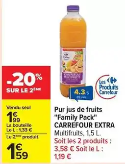 Carrefour Drive Carrefour - pur jus de fruits family pack extra offre