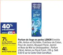 Carrefour Drive Lenor - parfum de linge en perles offre