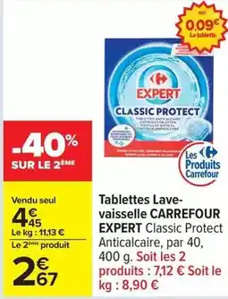 Carrefour Drive Carrefour - tablettes lave- vaisselle expert classic protect offre