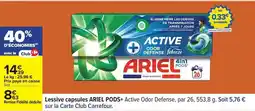 Carrefour Drive Ariel - lessive capsules pods+ active odor defense, par 26, 553, 8g, soit 5,76 cm offre