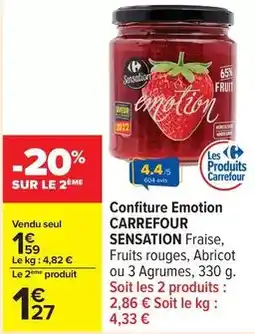 Carrefour Drive Carrefour - confiture emotion sensation fraise offre