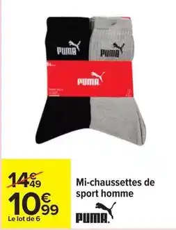 Carrefour Drive Puma - mi-chaussettes de sport homme offre