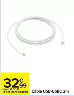 Carrefour Drive Câble usb-usbc 2m offre
