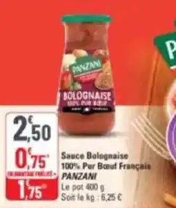 G20 Sauce bolognaise 100% pur boeuf français panzani offre