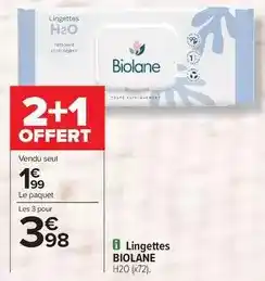 Carrefour Drive Biolane - lingettes offre