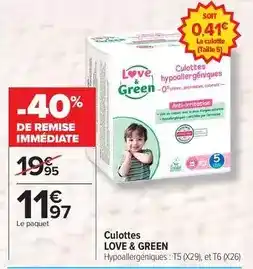Carrefour Drive Love & green - culottes offre