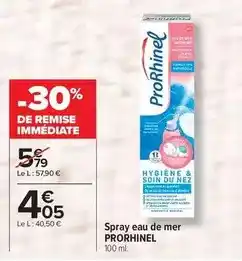 Carrefour Drive Prorhinel - spray eau de mer offre