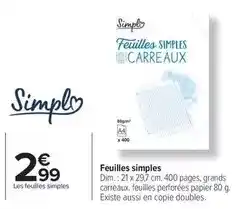 Carrefour Drive Simply - feuilles simples offre