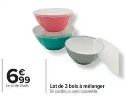 Carrefour Drive Lot de 3 bols à mélanger offre
