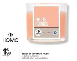 Carrefour Drive Bougie en verre fruits rouges offre