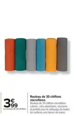 Carrefour Drive Rouleau de 30 chiffons microfibres offre