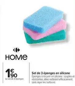Carrefour Drive Set de 3 éponges en silicone offre