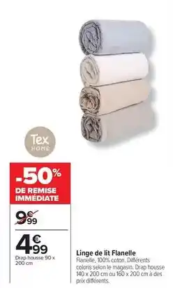 Carrefour Drive Tex - linge de lit flanelle offre