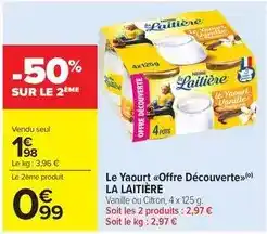 Carrefour Market La laitière - le yaourt offre découverte offre