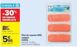 Carrefour Market Costa - filet de saumon msc surgelé offre