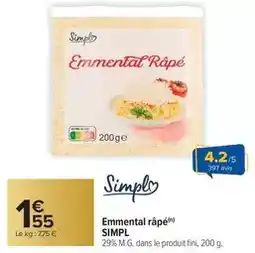 Carrefour Market Simply - emmental rape offre