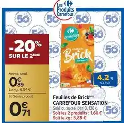 Carrefour Market Carrefour - feuilles de brick sensation offre