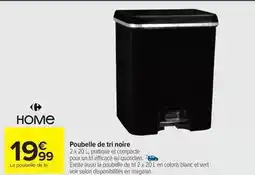 Carrefour Market Poubelle de tri noire offre