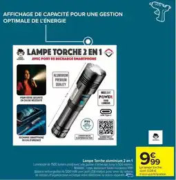 Carrefour Market Lampe torche aluminium 2 en 1 offre