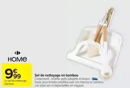 Carrefour Market Set de nettoyage en bambou offre