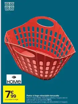 Carrefour Market Panier à linge rétractable terrecotta offre