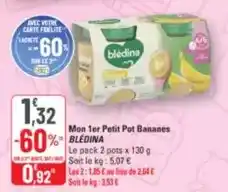 G20 Blédina - mon 1er petit pot bananes offre