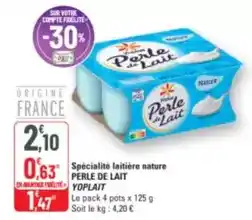 G20 Yoplait - perle de lait offre