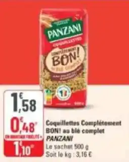 G20 Coquillettes complétement bon au blé complet panzani offre