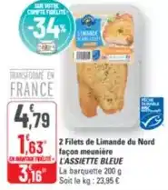 G20 L'assiette bleue - 2 filets de limande du nord offre
