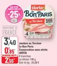 G20 Herta - jambon au torchon le bon paris offre