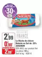 G20 Soignon - la büche de chèvre offre