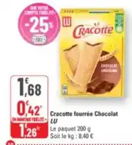 G20 Lu - cracotte fourrée chocolat offre