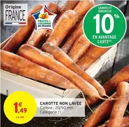 Intermarché Carotte non lavee offre