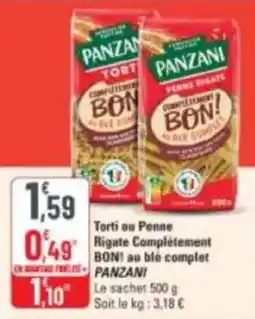 G20 Torti ou ponne rigate complètement bon au ble complet panzani offre