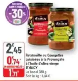 G20 Ratatouille ou courgettes cuisinées à la provençale à l'huile d'olive vierge d'aucy offre