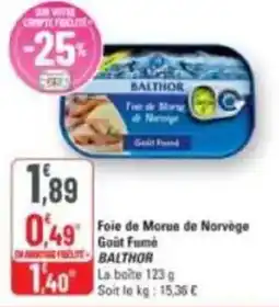 G20 Foie de morue de norvege goût fumé balthor offre