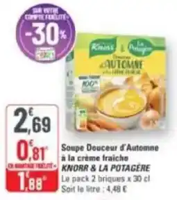 G20 Soupe douceur d'automne à la crème fraiche knorr & la potagere offre