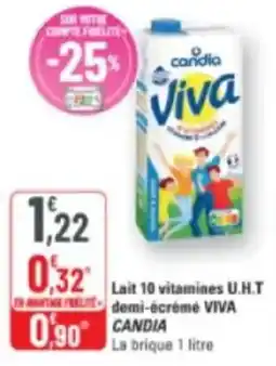 G20 Lait 10 vitamines u.h.t demi-écrémé viva candia offre