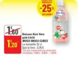 G20 Boisson aloe vera gout litchi mogu mogu cubes offre