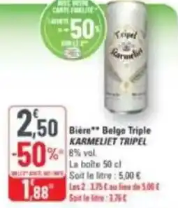 G20 Biere belge triple karmeliet tripel offre