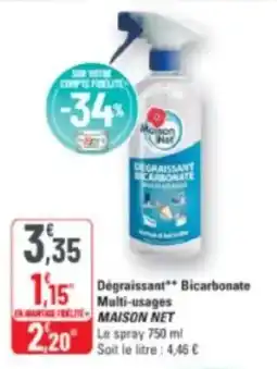 G20 Dégraissant bicarbonate multi-usages maison net offre