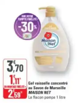 G20 Gel vaisselle concentré au savon de marseille maison net offre