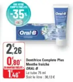 G20 Dentifrice complete plus menthe fraiche oral-b offre