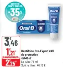 G20 Dentifrice pro-expert 24h de protection oral-b offre