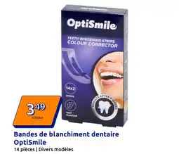 Action Bandes de blanchiment dentaire optismile offre