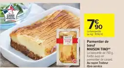 Carrefour Market MAISON TINO Parmentier de bœuf offre