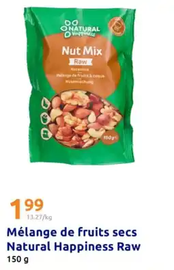 Action Mélange de fruits secs natural happiness raw offre