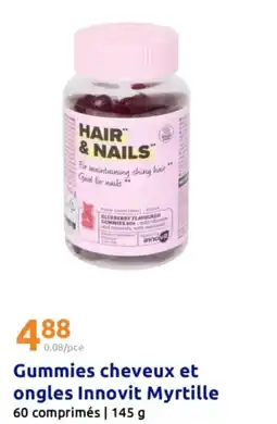 Action Gummies cheveux et ongles innovit myrtille offre